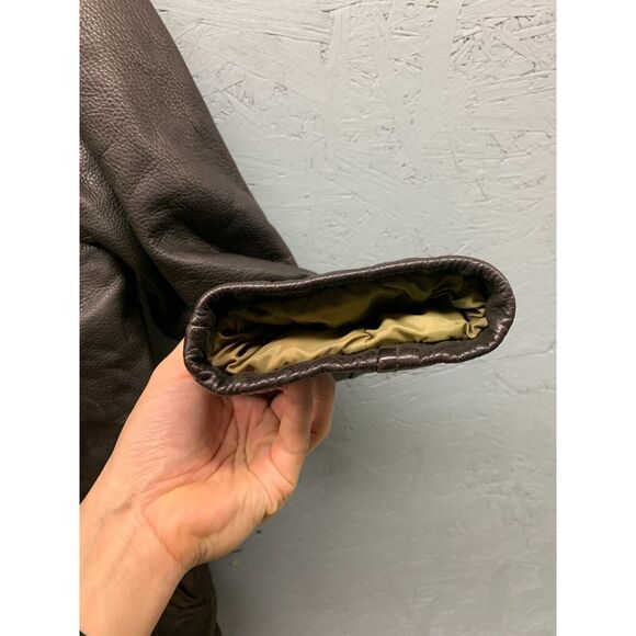 Marc New York Andrew Marc Leather Jacket‎ Mens Large Brown Lined Button Front - Picture 5 of 12